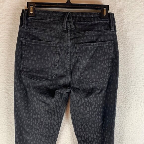 Good American Good Legs Crop Skinny Jeans Black Leopard Print Size 4 / 27 9035‎ - Picture 10 of 13